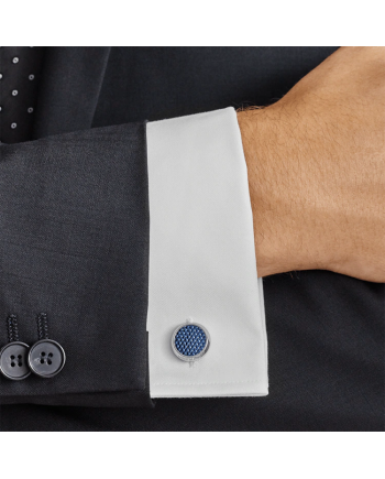 Gemelli Montblanc Meisterstuck in Acciaio con Inserto Lacca Blu