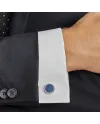 Gemelli Montblanc Meisterstuck in Acciaio con Inserto Lacca Blu