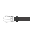 Cintura Montblanc in Pelle Reversibile Nera/Marrone con Fibbia Ovale