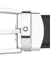 Cintura Montblanc in Pelle Reversibile Nera/Marrone con Fibbia Ovale