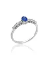 Anello Chimento Queen in Oro Bianco con Diamanti Bianchi e Zaffiro