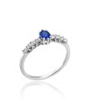 Chimento Queen Ring in White Gold with White Diamonds and Sapphire
