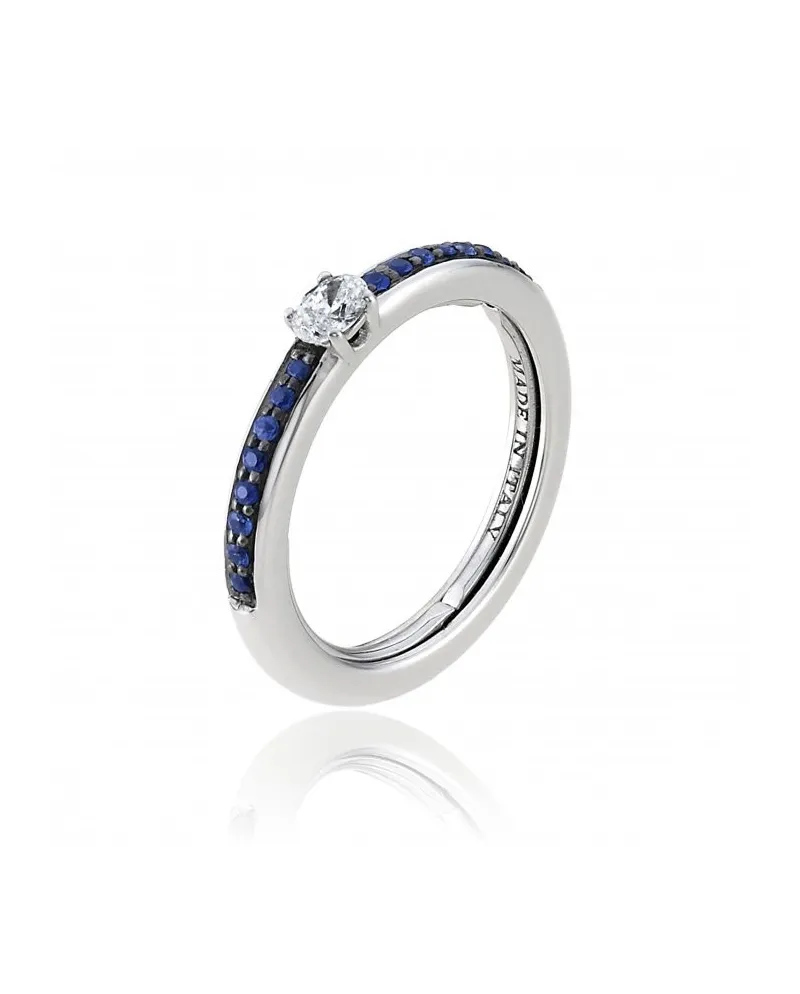 Bague Chimento Forever Stack Me Line en or blanc avec saphirs et diamants