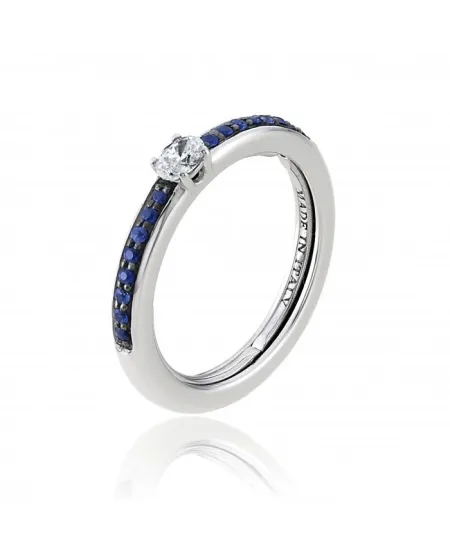 Chimento Forever Stack Me Line Ring in White Gold with Sapphires and Diamonds