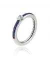 Anello Chimento Forever Stack Me Line in Oro Bianco con Zaffiri e Diamante