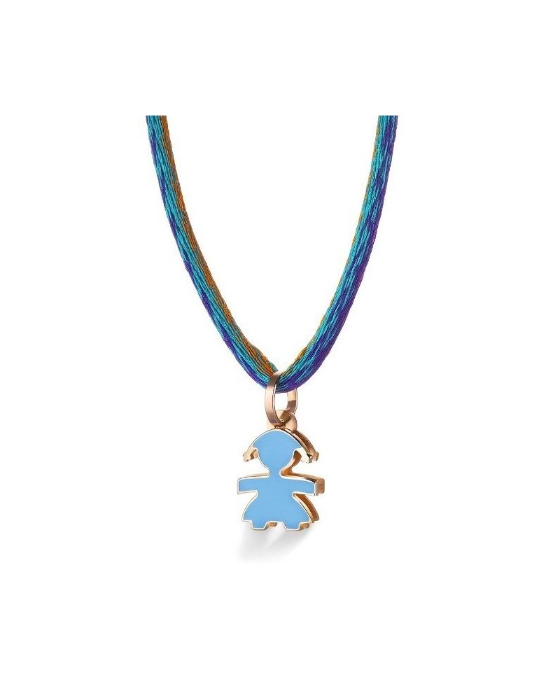 Ciondolo Le Bebé I Mini con Bimba Mini in Oro Rosa e Smalto Indaco