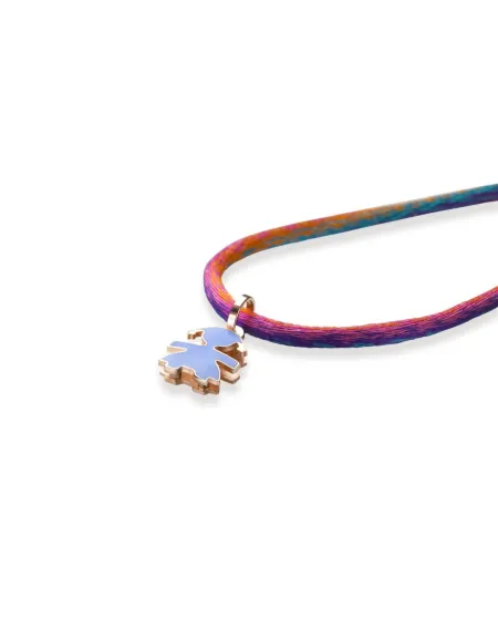Ciondolo Le Bebé I Mini con Bimba Mini in Oro Rosa e Smalto Indaco