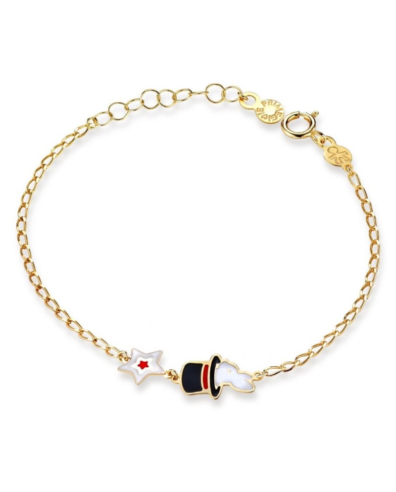 Bracciale Le Bebè Primegioie Circo in Oro Giallo con Coniglietto e Stellina