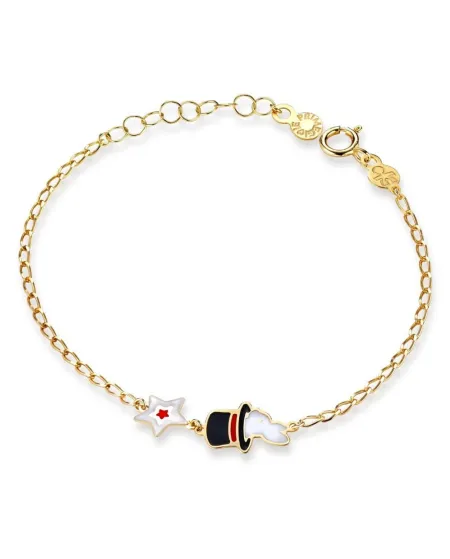 Bracciale Le Bebè Primegioie Circo in Oro Giallo con Coniglietto e Stellina