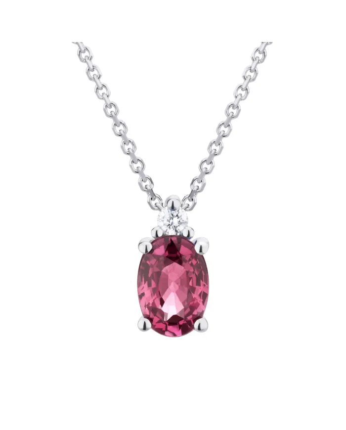 Golay White Gold Choker with Ruby and White Diamond Pendant