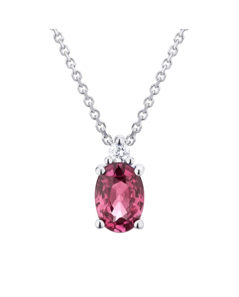 Golay White Gold Choker with Ruby and White Diamond Pendant