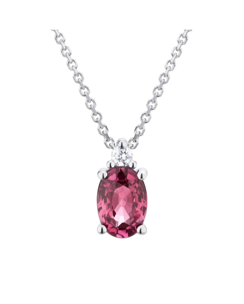 Golay White Gold Choker with Ruby and White Diamond Pendant