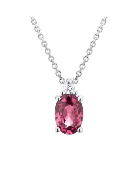 Golay White Gold Choker with Ruby and White Diamond Pendant