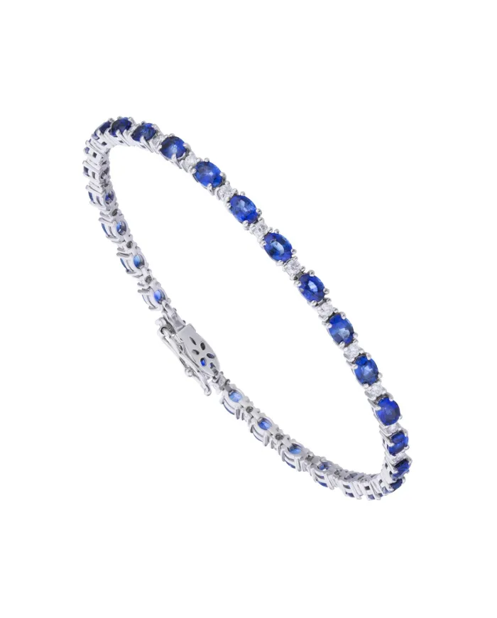 Bracciale Golay in Oro Rosa con Zaffiri Blu e Diamanti Bianchi