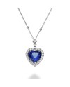 Collier ras-de-cou Golay en or blanc avec pendentif en tanzanite en forme de cœur et diamants blancs