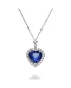 Golay White Gold Choker with Heart-Shaped Tanzanite Pendant and White Diamonds