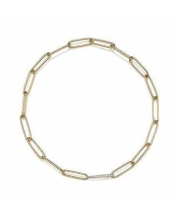 Girocollo Chantecler in Oro Giallo con Maglie Ovali e Diamanti