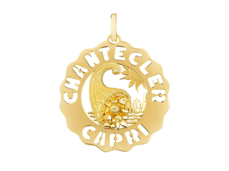 Ciondolo Chantecler Logo Grande con Cornucopia in Oro Giallo