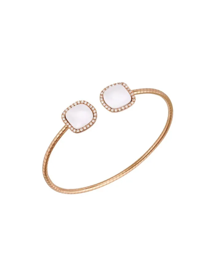 Bracciale Rigido Chantecler Enchantè in Oro Rosa con Diamanti e Kogolong