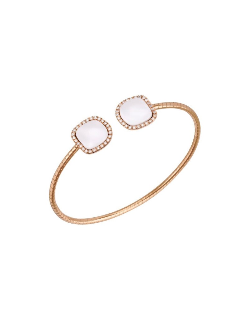 Bracciale Rigido Chantecler Enchantè in Oro Rosa con Diamanti e Kogolong