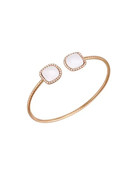 Bracciale Rigido Chantecler Enchantè in Oro Rosa con Diamanti e Kogolong
