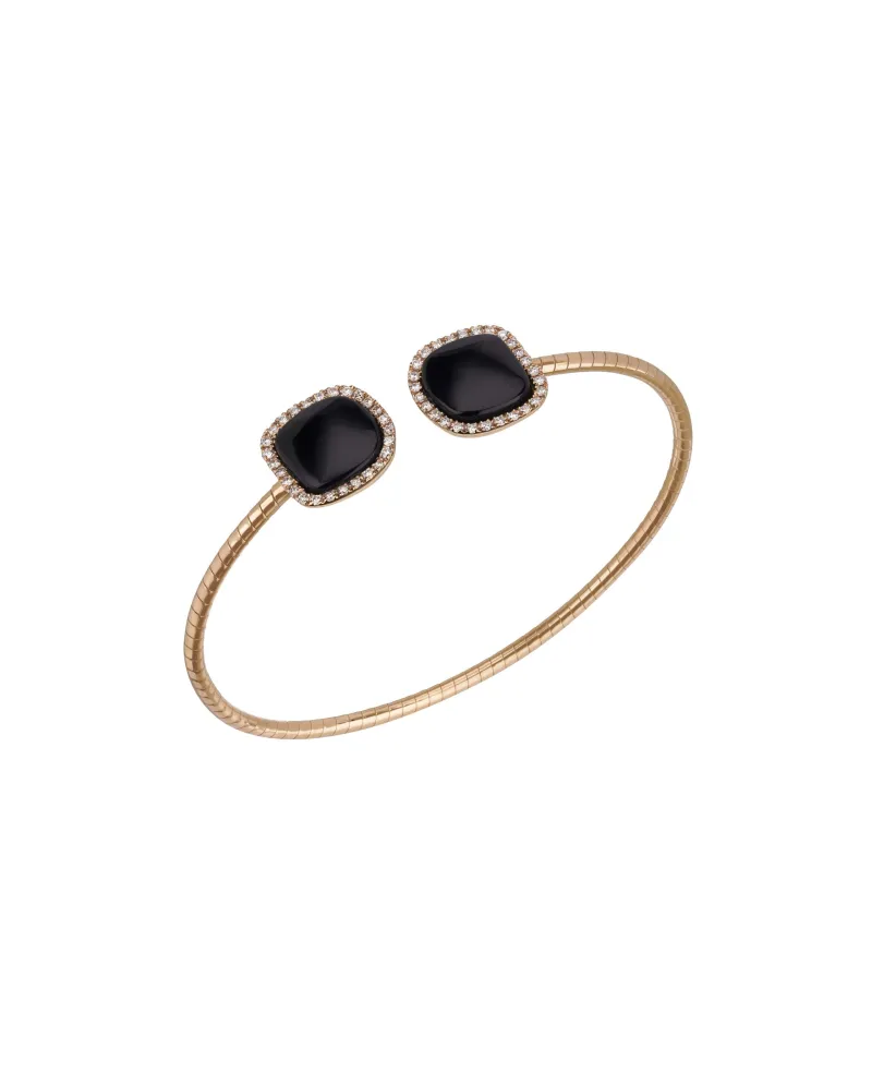 Bracciale Rigido Chantecler Enchantè in Oro Rosa con Diamanti e Onice