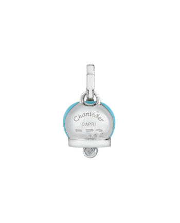 Ciondolo Chantecler Campanelle Medio in Oro Bianco, Diamanti Turchese