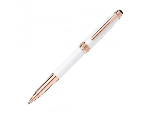 Penna Roller Montblanc Meisterstück White Solitaire Red Gold Classique