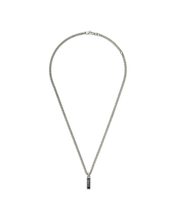 Gucci Interlocking Necklace in Silver with Enamel Pendant