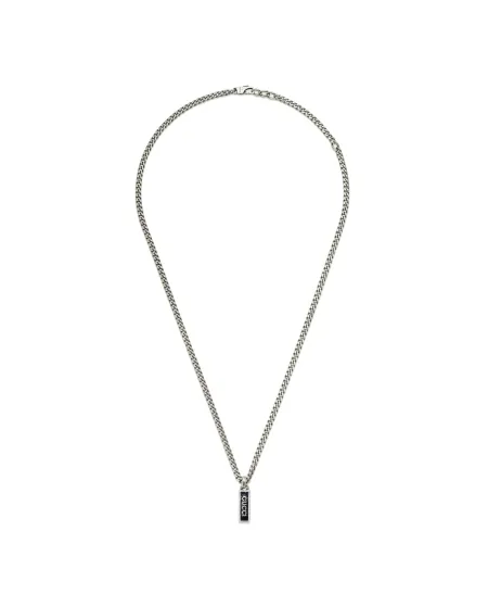 Gucci Interlocking Necklace in Silver with Enamel Pendant