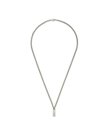 Gucci Interlocking Necklace in Silver with Enamel Pendant