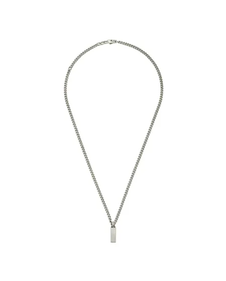 Gucci Interlocking Necklace in Silver with Enamel Pendant