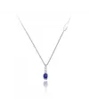 Chimento Tradition Diamond Queen Necklace in White Gold with Diamond and Sapphire Pendant