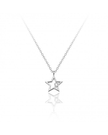 Chimento "Love in" Star Pendant Necklace in White Gold with White Diamond