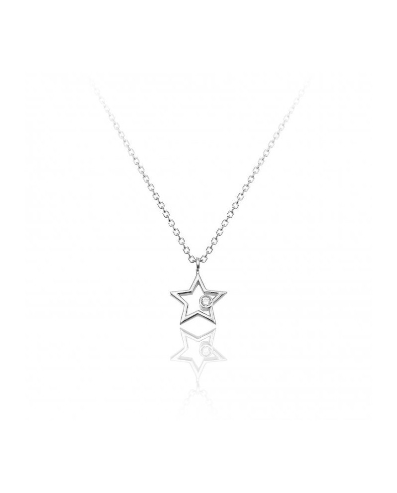 Chimento "Love in" Star Pendant Necklace in White Gold with White Diamond