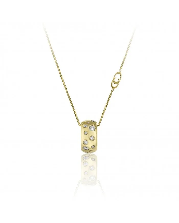 Girocollo Chimento Forever Brio in Oro Giallo con Pendente con Diamanti Bianchi