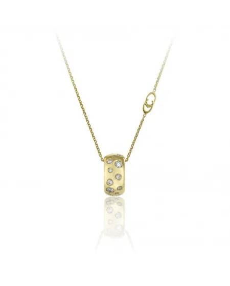 Girocollo Chimento Forever Brio in Oro Giallo con Pendente con Diamanti Bianchi