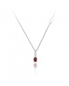 Chimento Tradition Diamond Queen Necklace in White Gold with Diamond and Ruby Pendant