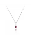 Chimento Tradition Diamond Queen Necklace in White Gold with Diamond and Ruby Pendant