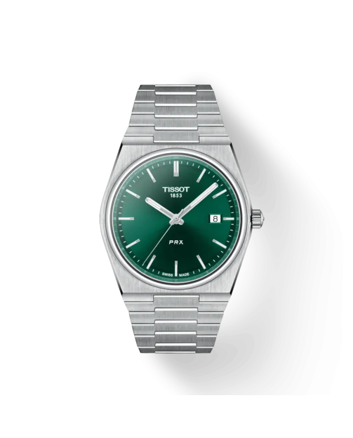 Tissot PRX Watch with Green Dial and Steel Bracelet