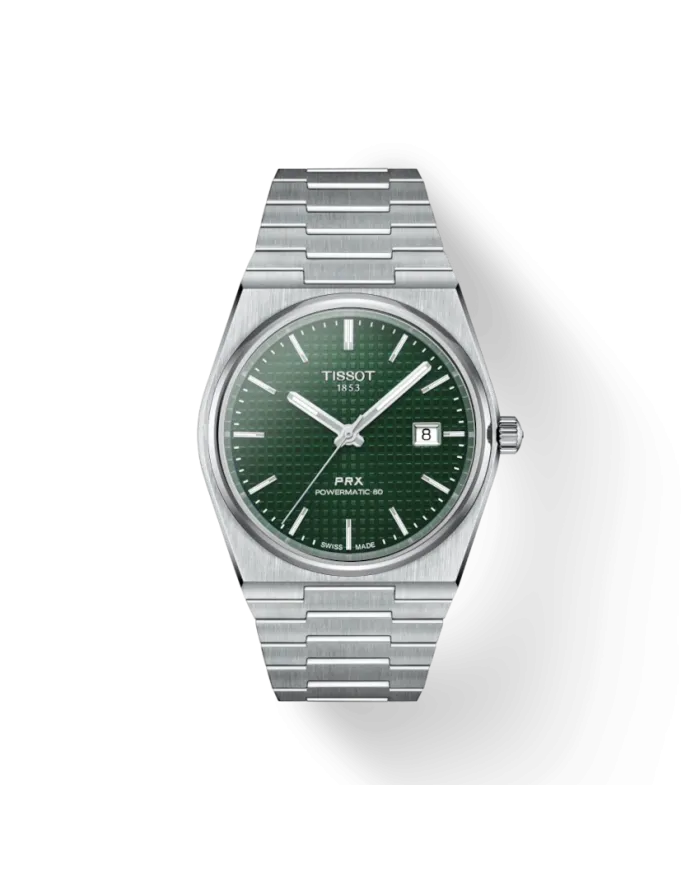 Orologio Tissot PRX Powermatic 80 con Quadrante Verde e Bracciale in Acciaio