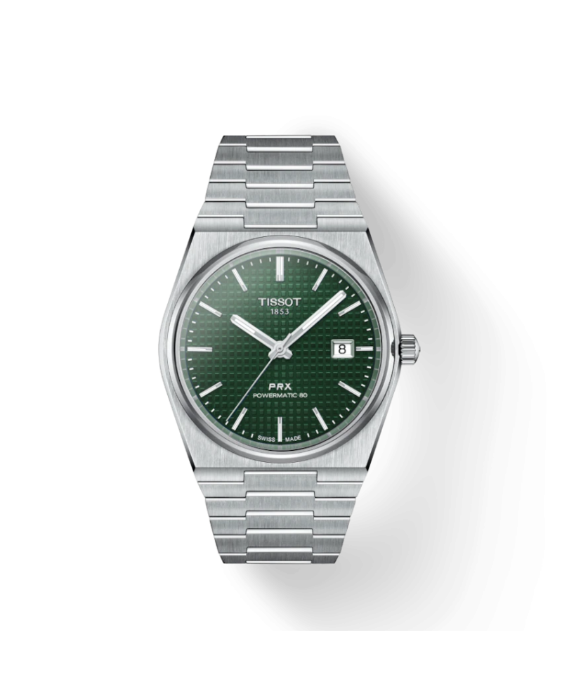 Orologio Tissot PRX Powermatic 80 con Quadrante Verde e Bracciale in Acciaio
