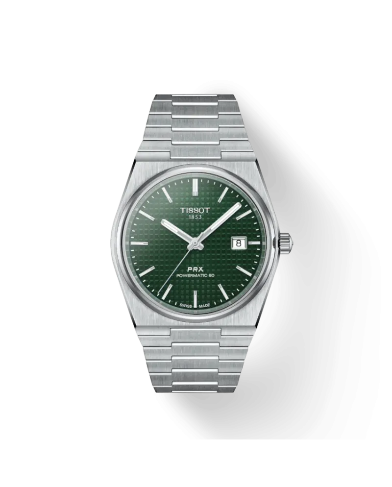 Orologio Tissot PRX Powermatic 80 con Quadrante Verde e Bracciale in Acciaio