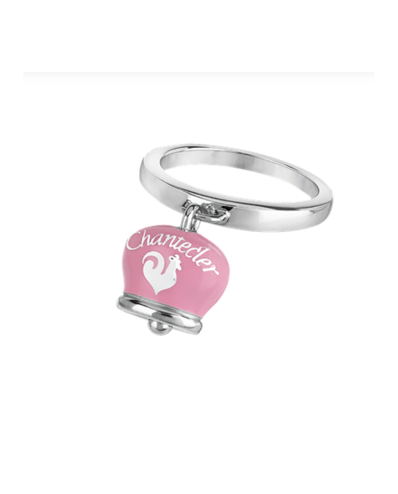 Chantecler Et Voilà Ring with Silver Bell, Pink Enamel and Butterfly