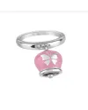 Chantecler Et Voilà Ring with Silver Bell, Pink Enamel and Butterfly
