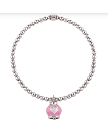 Bracciale Elastico Chantecler Et Voilà Micro con Campanella Rosa