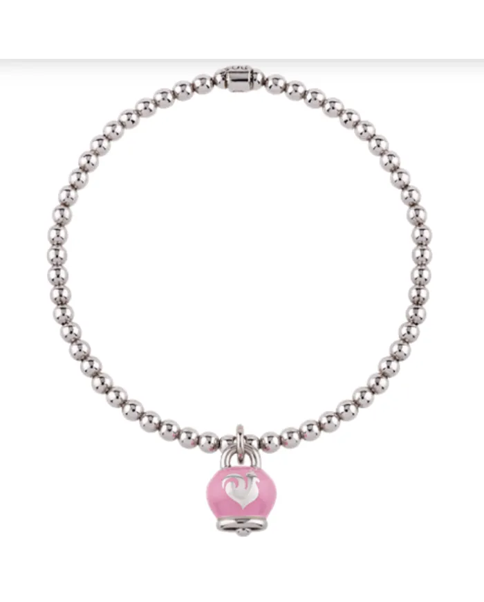 Bracciale Elastico Chantecler Et Voilà Micro con Campanella Rosa