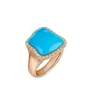 Anello Chantecler Enchantè in Oro Rosa con Diamanti e Turchese
