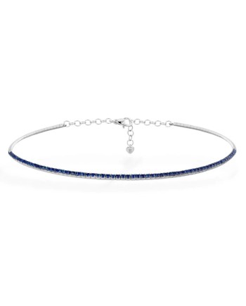 Buonocore Eternity Necklace in White Gold with Blue Sapphires
