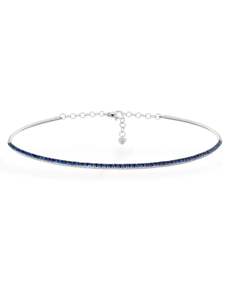 Buonocore Eternity Necklace in White Gold with Blue Sapphires